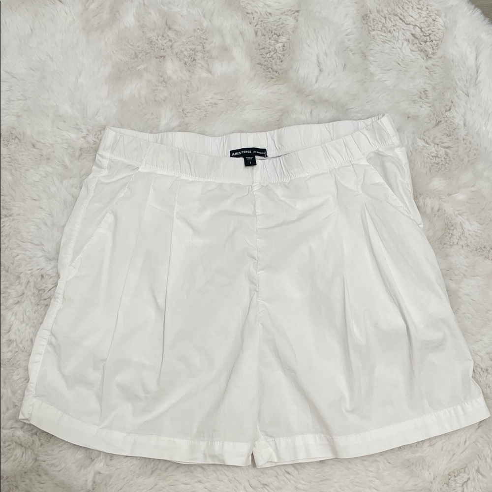 JAMES PERSE Lightweight cotton/Linen/Elastane Short in White